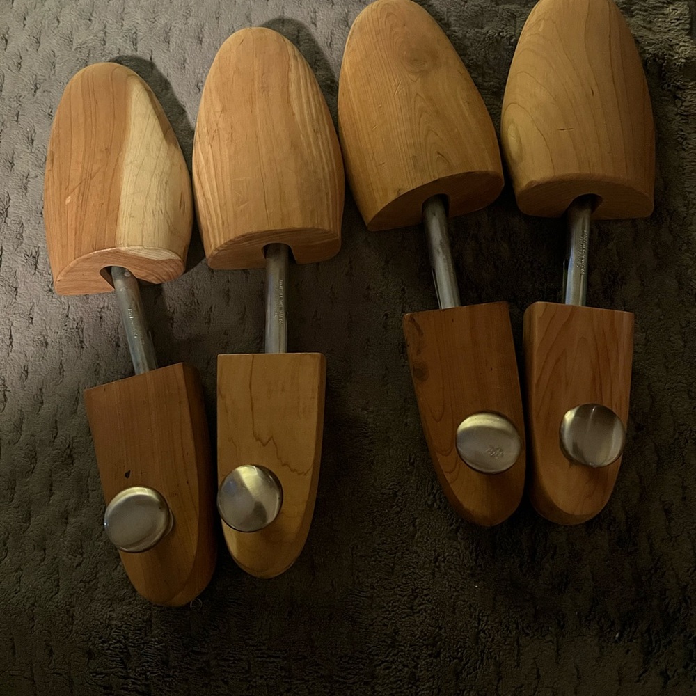 Wooden Shoe Trees with Metal Knobs